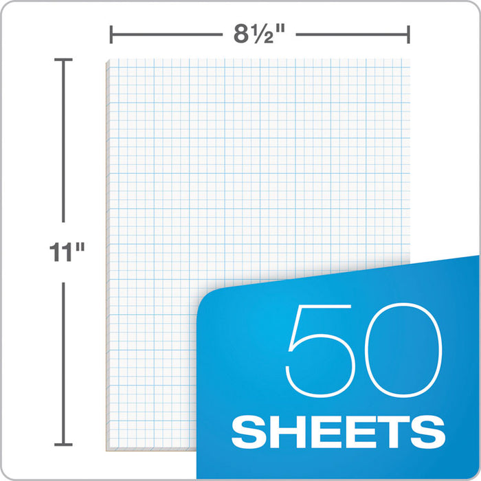 Cross Section Pads, Cross-Section Quadrille Rule (4 sq/in, 1 sq/in), 50 White 8.5 x 11 Sheets