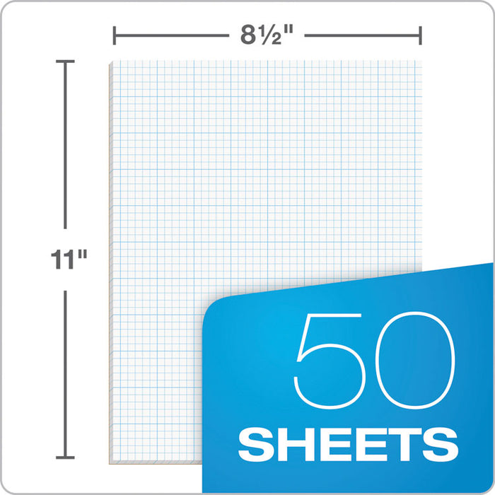 Cross Section Pads, Cross-Section Quadrille Rule (10 sq/in, 1 sq/in), 50 White 8.5 x 11 Sheets