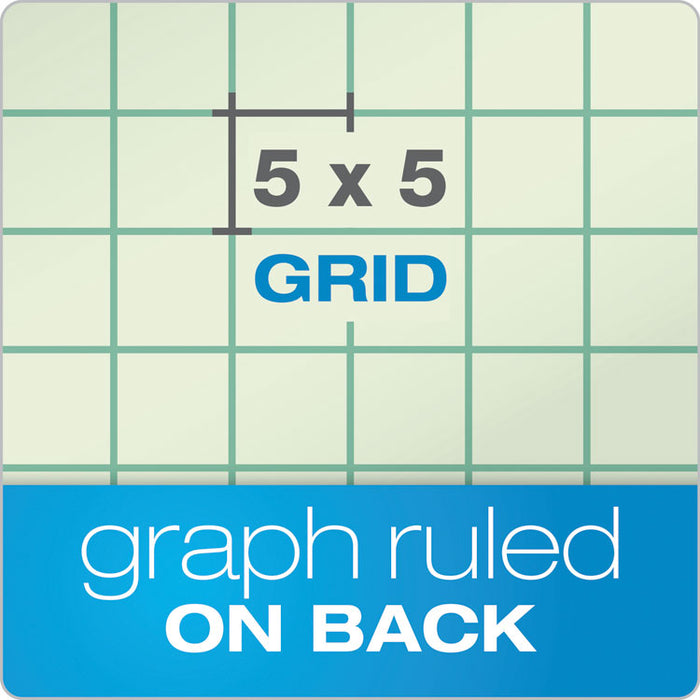 Engineering Computation Pads, 5 sq/in Quadrille Rule, 8.5 x 11, Green Tint, 100 Sheets