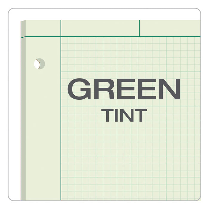 Engineering Computation Pads, 5 sq/in Quadrille Rule, 8.5 x 11, Green Tint, 100 Sheets