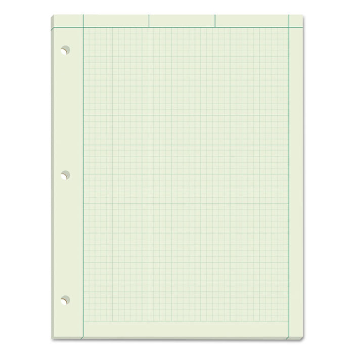 Engineering Computation Pads, 5 sq/in Quadrille Rule, 8.5 x 11, Green Tint, 100 Sheets
