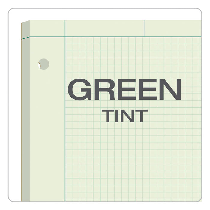 Engineering Computation Pads, Cross-Section Quad Rule (5 sq/in, 1 sq/in), Black/Green Cover, 100 Green-Tint 8.5 x 11 Sheets