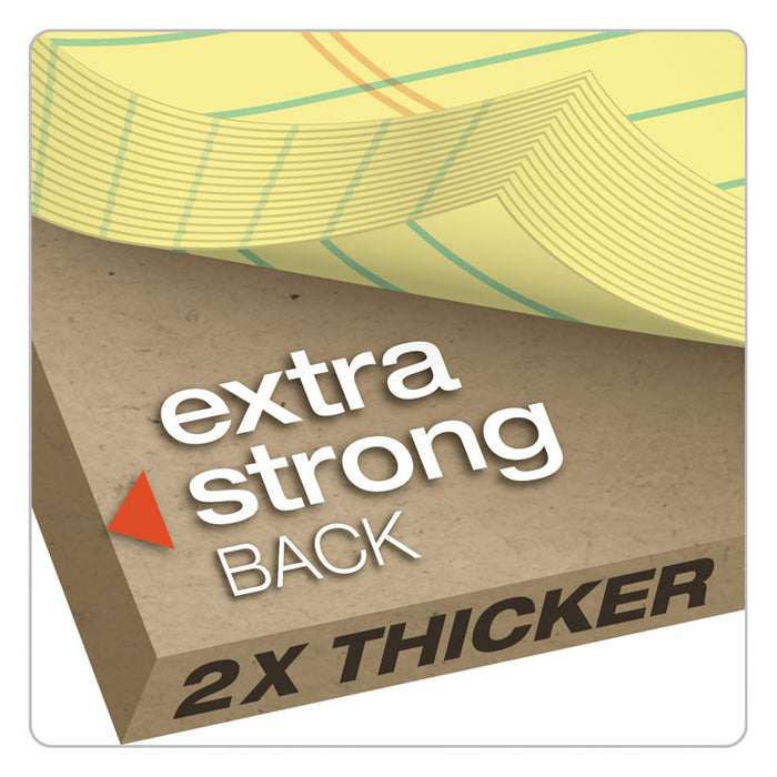 Double Docket Ruled Pads, Narrow Rule, 8.5 x 11.75, Canary, 100 Sheets, 6/Pack