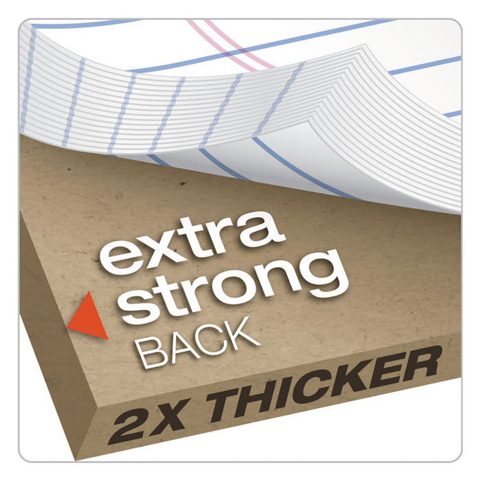 Docket Ruled Perforated Pads, Wide/Legal Rule, 50 White 8.5 x 11.75 Sheets, 6/Pack