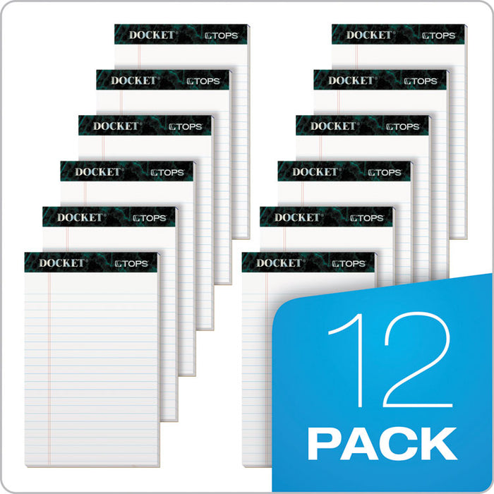Docket Ruled Perforated Pads, Wide/Legal Rule, 50 White 8.5 x 11.75 Sheets, 12/Pack
