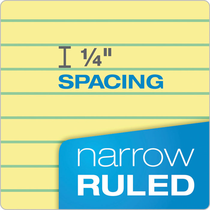 Double Docket Ruled Pads, Narrow Rule, 8.5 x 11.75, Canary, 100 Sheets, 6/Pack