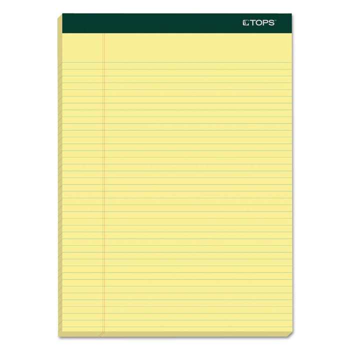 Double Docket Ruled Pads, Narrow Rule, 8.5 x 11.75, Canary, 100 Sheets, 6/Pack