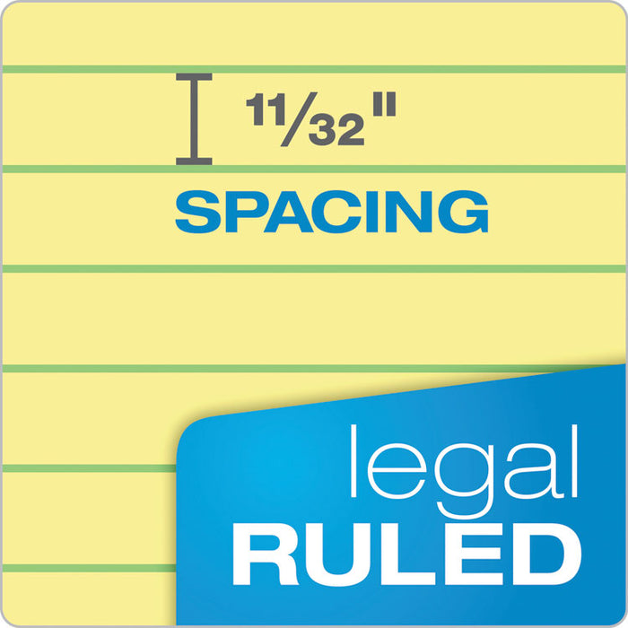 Docket Ruled Wirebound Pad with Cover, Wide/Legal Rule, Blue Cover, 70 Canary-Yellow 8.5 x 11.75 Sheets