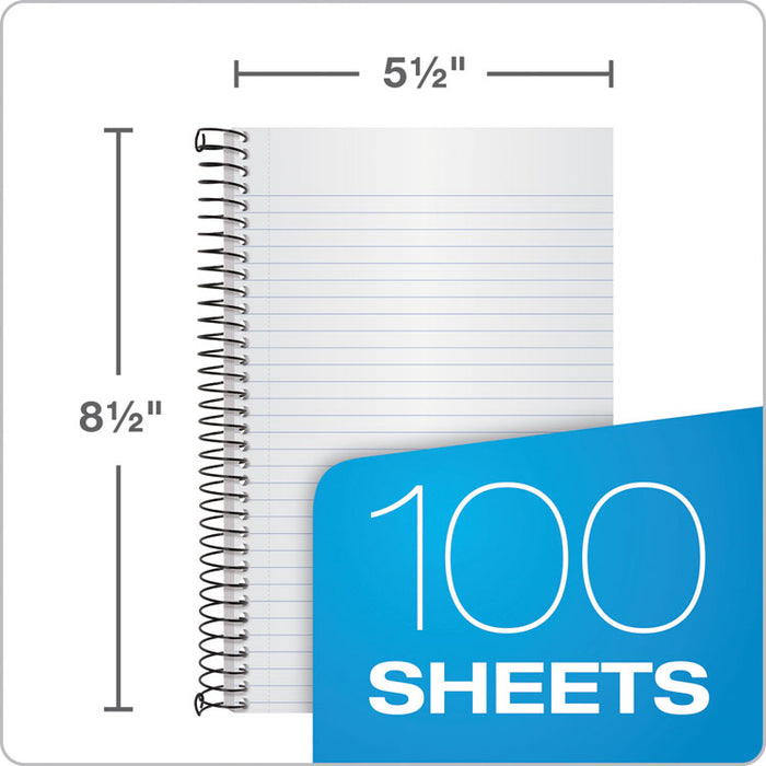 Color Notebooks, 1 Subject, Narrow Rule, Frosted Cover, 8.5 x 5.5, 100 Sheets