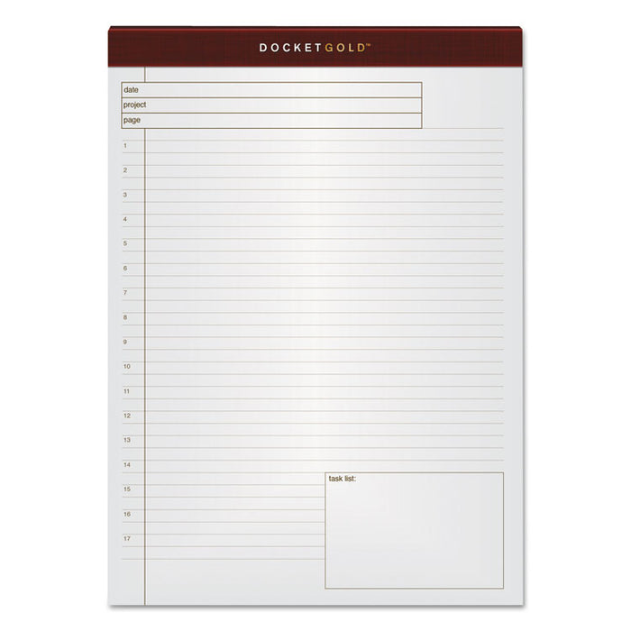 Docket Gold Planning Pads, Wide/Legal Rule, Cover, 8.5 x 11.75, 40 Sheets, 4/Pack