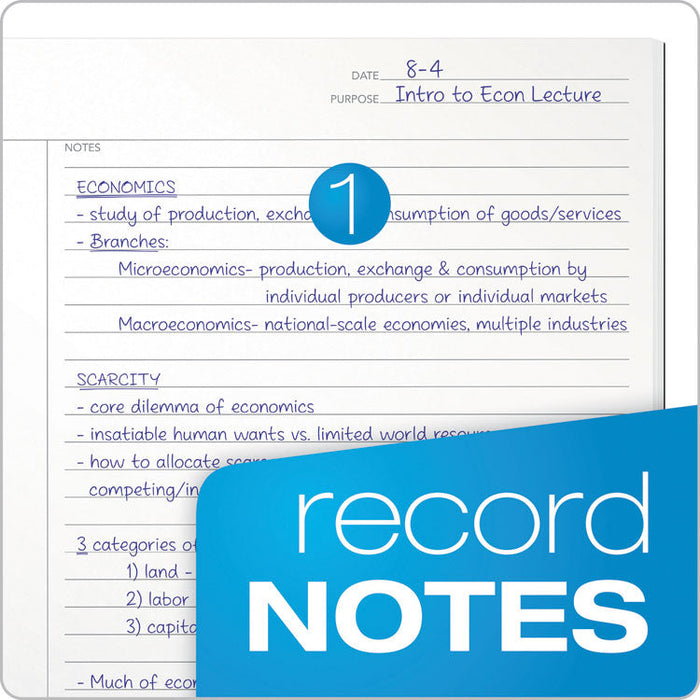 FocusNotes Legal Pad, Meeting Notes, 8.5 x 11.75, White, 50 Sheets