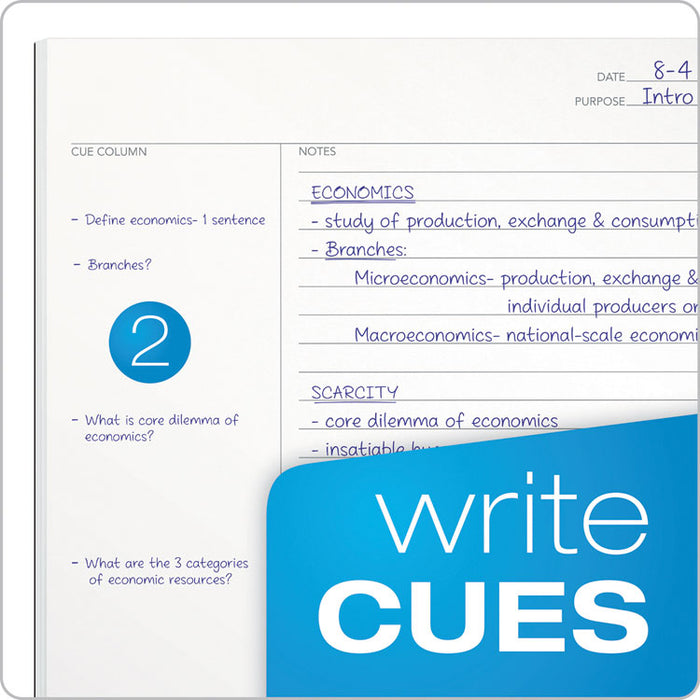 FocusNotes Legal Pad, Meeting Notes, 5 x 8, White, 50 Sheets