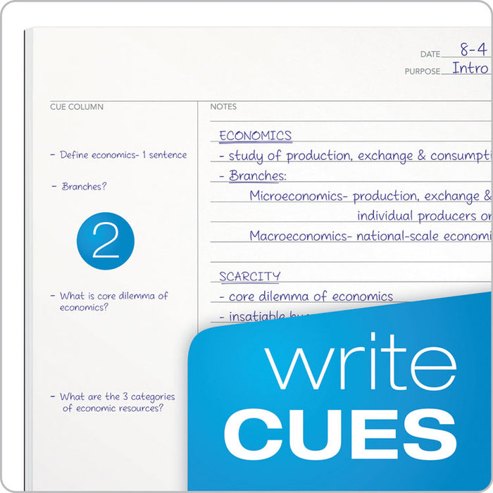 FocusNotes Legal Pad, Meeting-Minutes/Notes Format, 50 White 8.5 x 11.75 Sheets