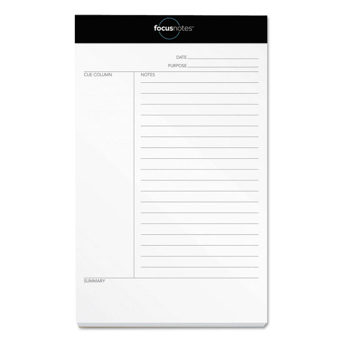 FocusNotes Legal Pad, Meeting Notes, 5 x 8, White, 50 Sheets