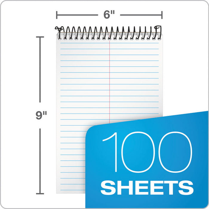 Docket Gold Steno Pads, Gregg Rule, Frosted White Cover, 100 White (Heavyweight 20 lb Bond) 6 x 9 Sheets