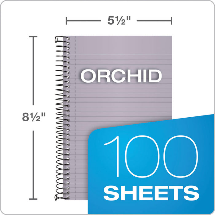 Color Notebooks, 1 Subject, Narrow Rule, Orchid Cover, 8.5 x 5.5, 100 Orchid Sheets