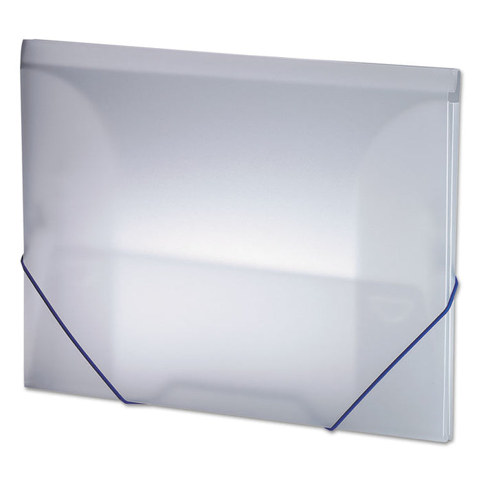 Twin-Pocket Poly Wallet, 2 Sections, Letter Size, Blue/Ice