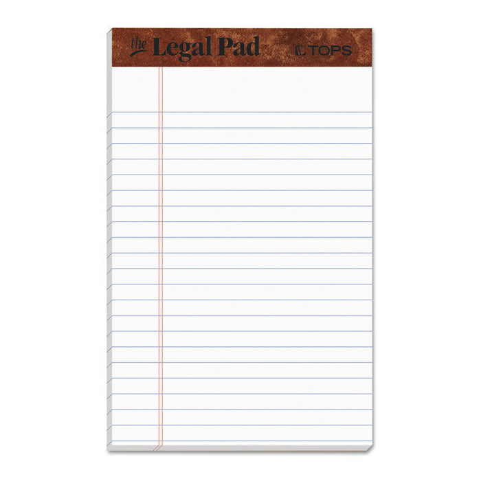 "The Legal Pad" Perforated Pads, Narrow Rule, 5 x 8, White, 50 Sheets, Dozen