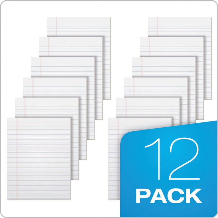 "The Legal Pad" Glue Top Pads, Wide/Legal Rule, 50 White 8.5 x 11 Sheets, 12/Pack