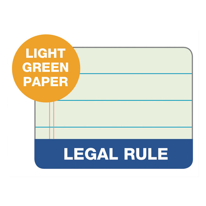 "The Legal Pad" Ruled Perforated Pads, Wide/Legal Rule, 50 Green-Tint 8.5 x 11.75 Sheets, Dozen