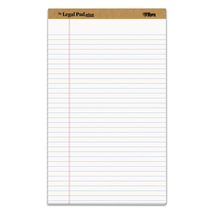 "The Legal Pad" Plus Ruled Perforated Pads with 40 pt. Back, Wide/Legal Rule, 50 White 8.5 x 14 Sheets, Dozen
