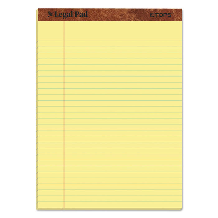 "The Legal Pad" Ruled Perforated Pads, Wide/Legal Rule, 50 Canary-Yellow 8.5 x 11 Sheets, 3/Pack