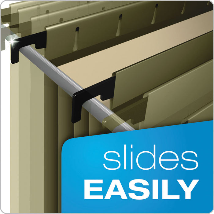 SureHook Hanging Pocket File, Letter Size, 1/5-Cut Tab, Standard Green, 4/Pack