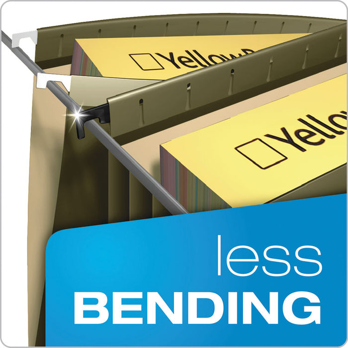 SureHook Hanging Pocket File, Letter Size, 1/5-Cut Tab, Standard Green, 4/Pack