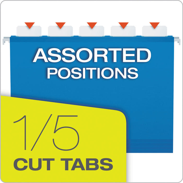 SureHook Hanging Folders, Legal Size, 1/5-Cut Tab, Assorted, 20/Box