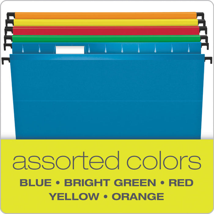 SureHook Hanging Folders, Legal Size, 1/5-Cut Tab, Assorted, 20/Box