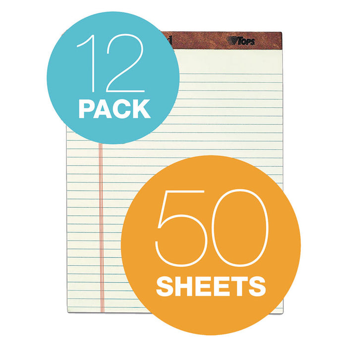 "The Legal Pad" Ruled Perforated Pads, Wide/Legal Rule, 50 Green-Tint 8.5 x 11.75 Sheets, Dozen