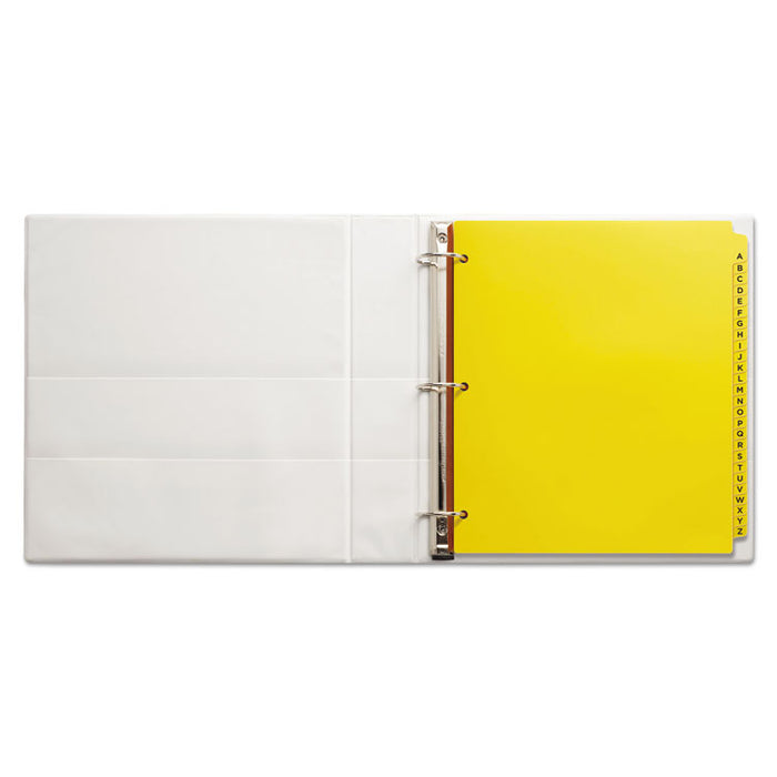 Heavy-Duty Preprinted Plastic Tab Dividers, 26-Tab, A to Z, 11 x 9, Yellow, 1 Set