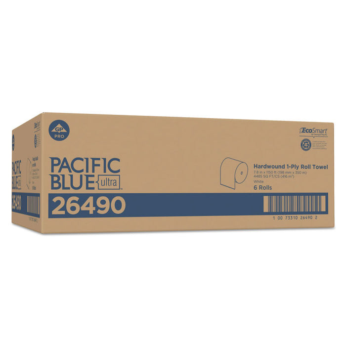 Pacific Blue Ultra Paper Towels, 7.87" x 1,150 ft, White, 6 Rolls/Carton