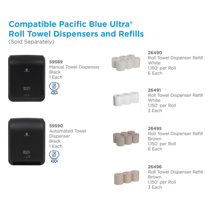Pacific Blue Ultra Paper Towel Dispenser, Automated, 12.9 x 9 x 16.8, Black