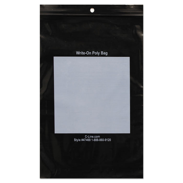 Write-On Poly Bags, 2 mil, 6" x 9", Black, 1,000/Box