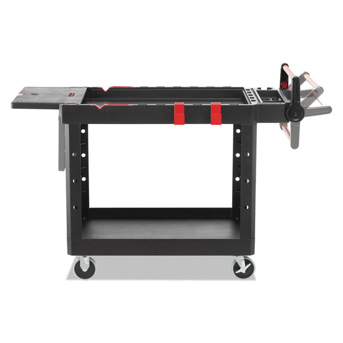 Heavy Duty Adaptable Utility Cart, 2 Shelves, 25.2w x 51.5d x 36h, Black