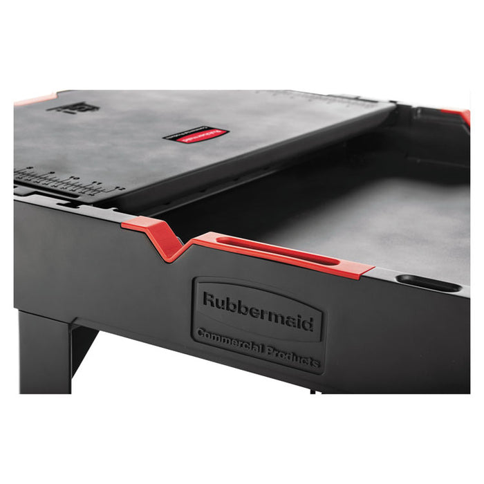 Heavy Duty Adaptable Utility Cart, 2 Shelves, 25.2w x 51.5d x 36h, Black