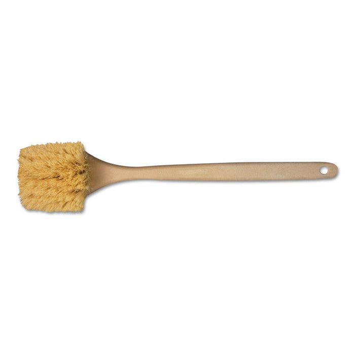 Utility Brush, Cream Tampico Bristles, 5.5" Brush, 14.5" Tan Plastic Handle