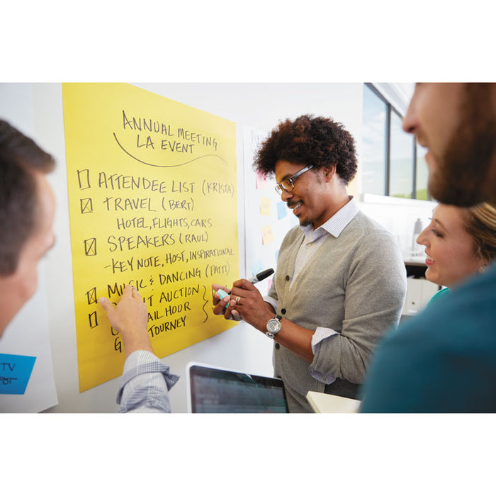 Self-Stick Easel Pads, 25 x 30, Bright Yellow, 25 Sheets, 3/Carton