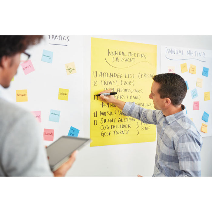 Self-Stick Easel Pads, 25 x 30, Bright Yellow, 25 Sheets, 3/Carton