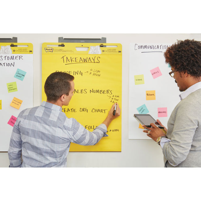 Self-Stick Easel Pads, 25 x 30, Bright Yellow, 25 Sheets, 3/Carton