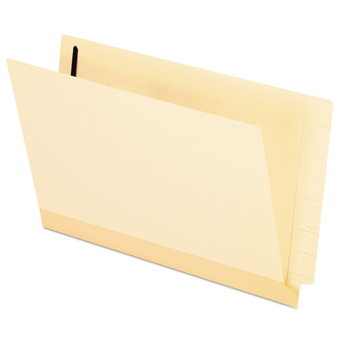 Manila Laminated End Tab Folders with One Fastener, Straight Tab, Legal Size, 11 pt. Manila, 50/Box