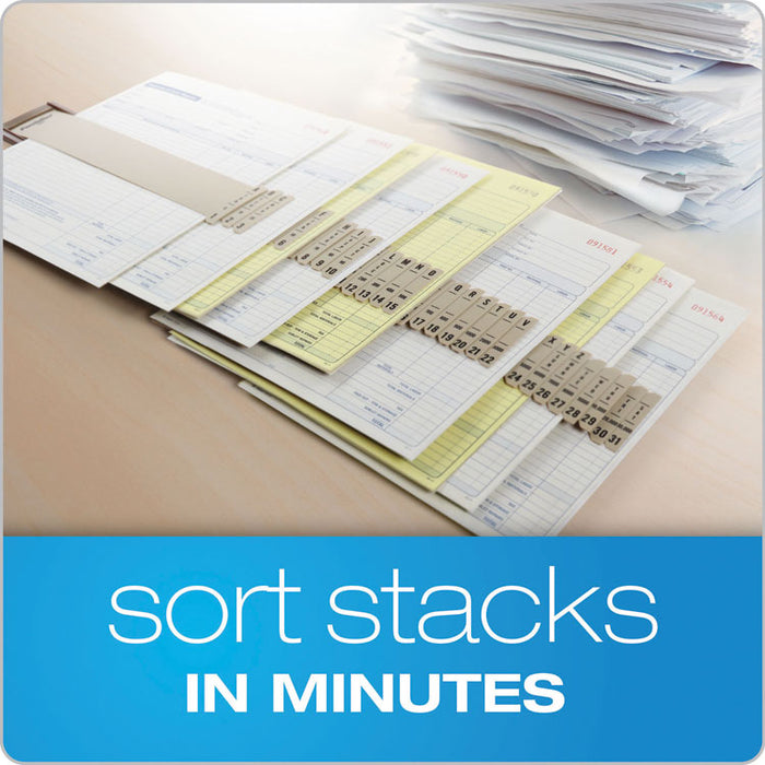 General Purpose Indexed Sorter, Letter Size, Plastic, Gray