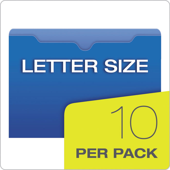 Poly File Jackets, Straight Tab, Letter Size, Assorted Colors, 10/Pack