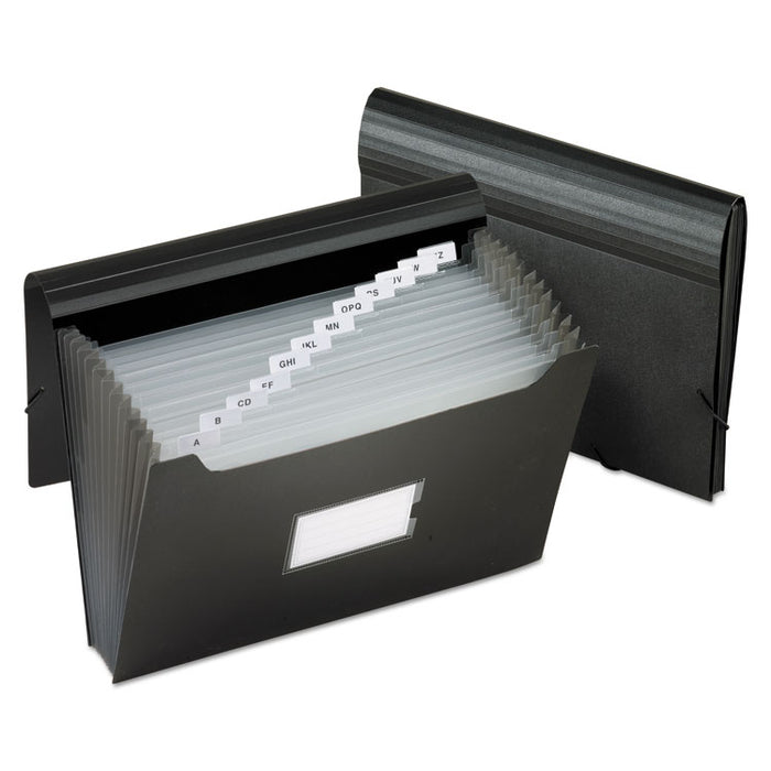 Jumbo 13-Pocket File, 12" Expansion, 13 Sections, 1/13-Cut Tab, Letter Size, Black