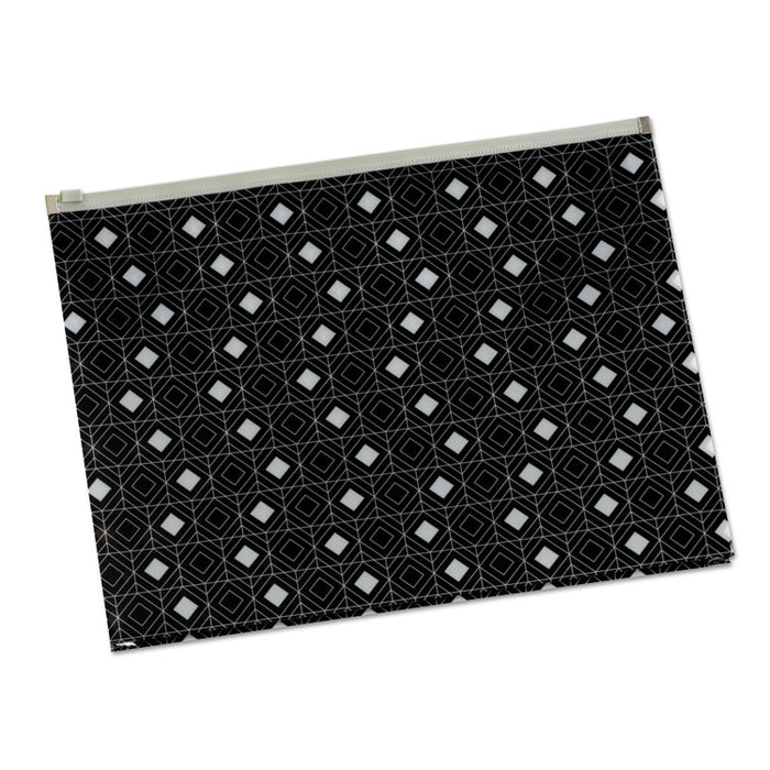 Fashion Poly Zip Envelope, Zipper Closure, 8.5 x 11, Assorted Colors, 3/Pack