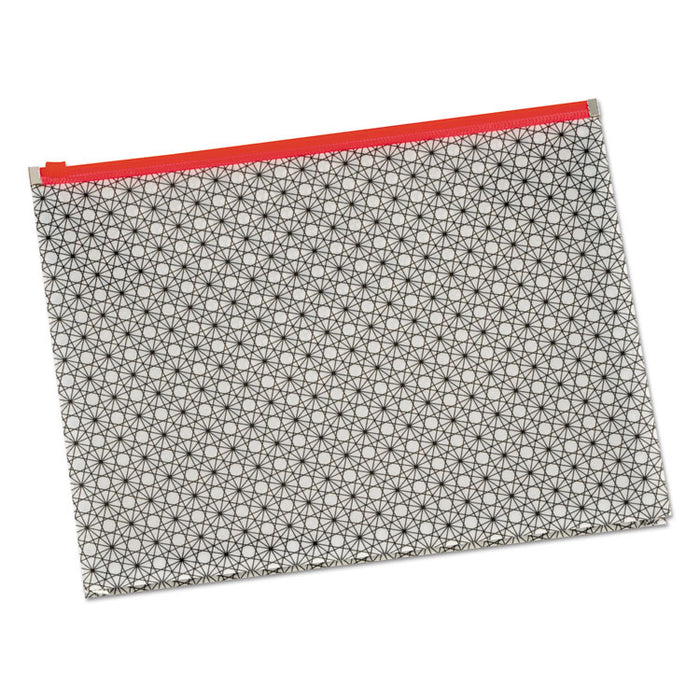 Fashion Poly Zip Envelope, Zipper Closure, 8.5 x 11, Assorted Colors, 3/Pack