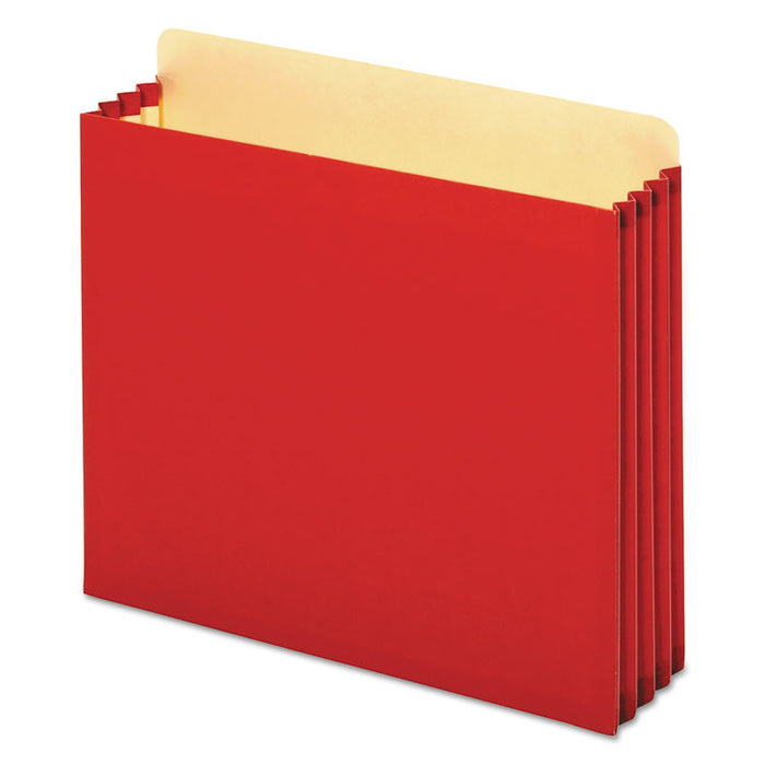 File Cabinet Pockets, 3.5" Expansion, Letter Size, Red, 10/Box
