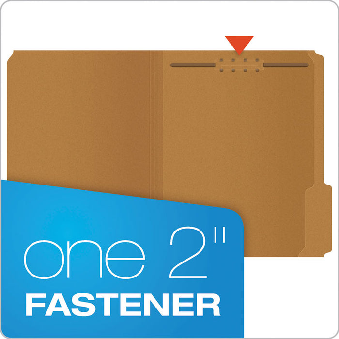 Kraft Folders with One Fastener, 1/3-Cut Tabs, Letter Size, Kraft, 50/Box