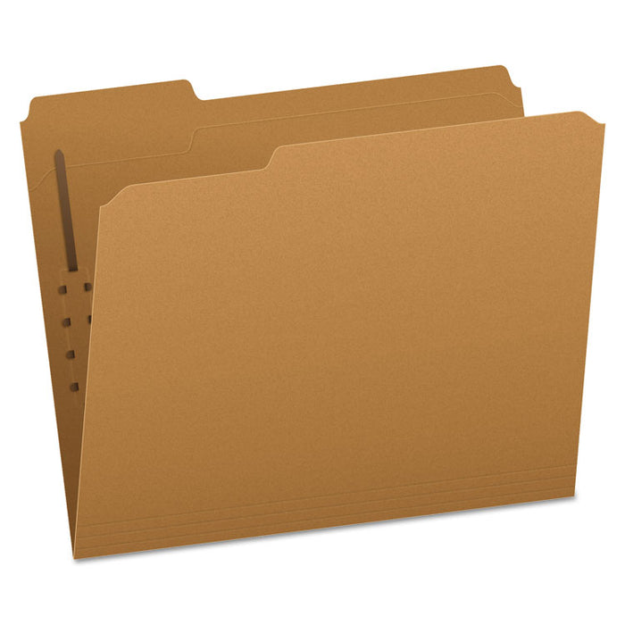 Kraft Folders with One Fastener, 1/3-Cut Tabs, Letter Size, Kraft, 50/Box